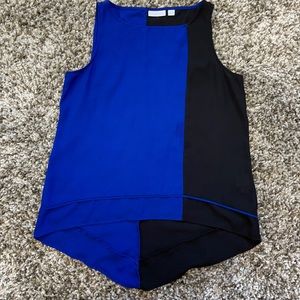 New York & Company Black/Royal Blue dressy tank Size M